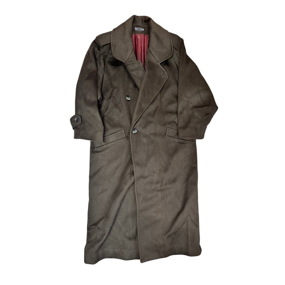 Vintage Steve by Searle Long Maxi Wool Black Lined Coat Size 12